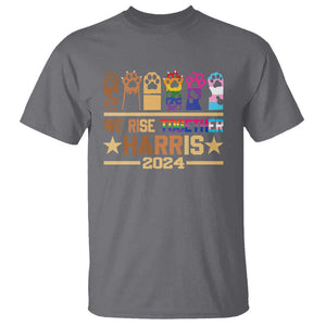 Harris Supporter T Shirt Kamala We Rise Together Cat Ladies LGBTQ Rainbow TS09 Charcoal Print Your Wear