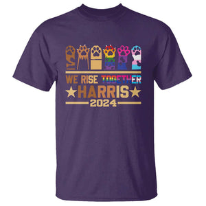 Harris Supporter T Shirt Kamala We Rise Together Cat Ladies LGBTQ Rainbow TS09 Purple Print Your Wear