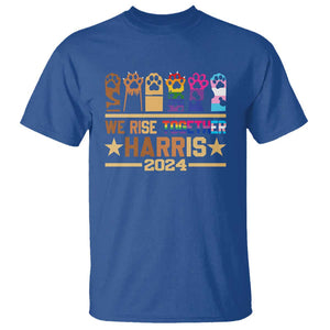 Harris Supporter T Shirt Kamala We Rise Together Cat Ladies LGBTQ Rainbow TS09 Royal Blue Print Your Wear