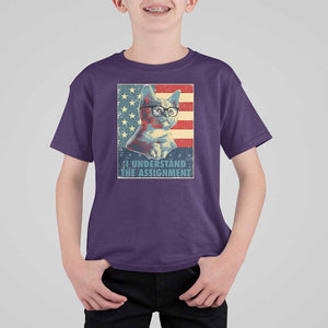 Harris Supporter T Shirt For Kid I Understand The Assignment Kamala Childless Cat Ladies TS09 Purple Print Your Wear