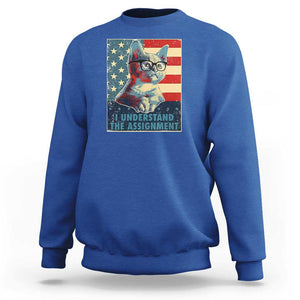 Harris Supporter Sweatshirt I Understand The Assignment Kamala Childless Cat Ladies TS09 Royal Blue Print Your Wear