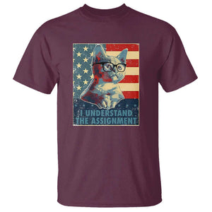 Harris Supporter T Shirt I Understand The Assignment Kamala Childless Cat Ladies TS09 Maroon Print Your Wear