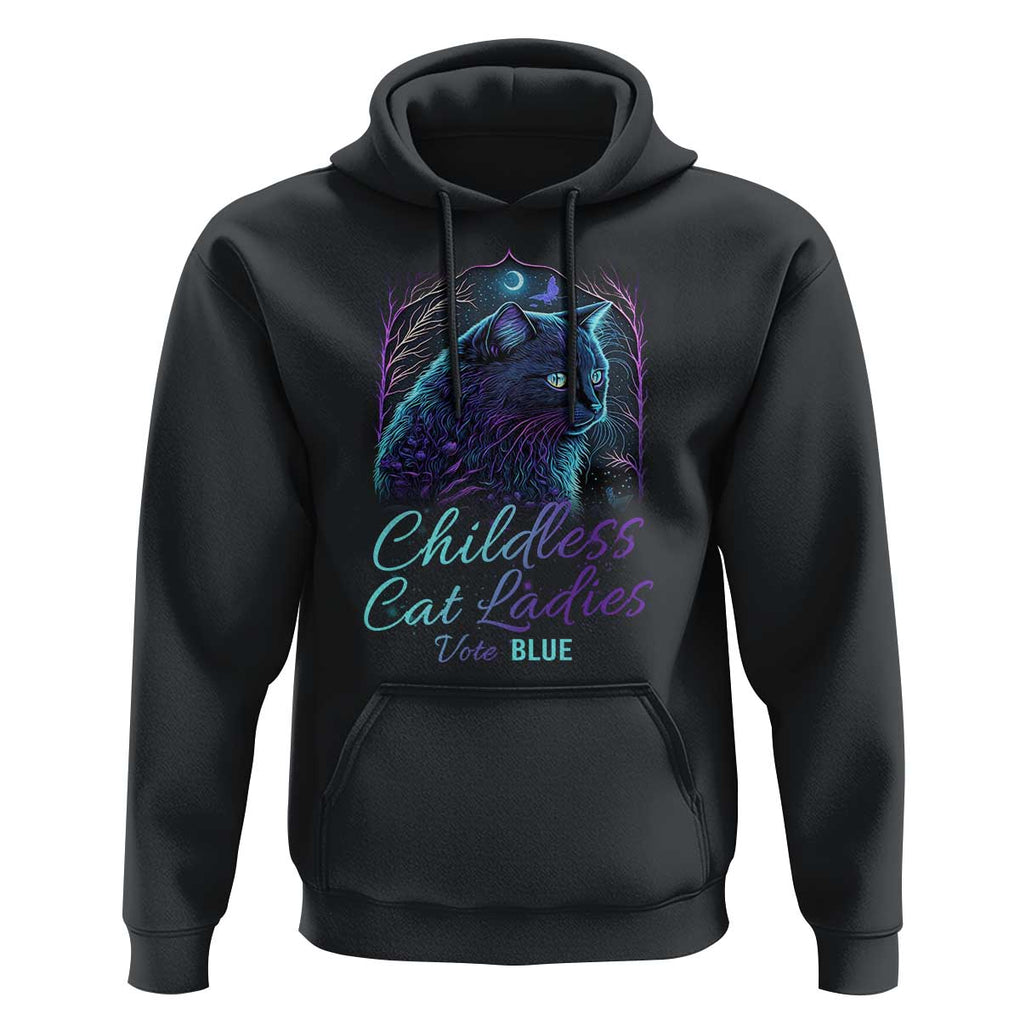 Harris Supporter Hoodie Childless Cat Ladies Vote Blue Kamala 2024 TS09 Black Print Your Wear