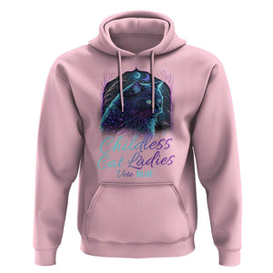 Harris Supporter Hoodie Childless Cat Ladies Vote Blue Kamala 2024 TS09 Light Pink Print Your Wear