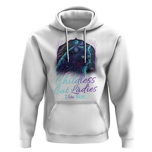 Harris Supporter Hoodie Childless Cat Ladies Vote Blue Kamala 2024 TS09 White Print Your Wear