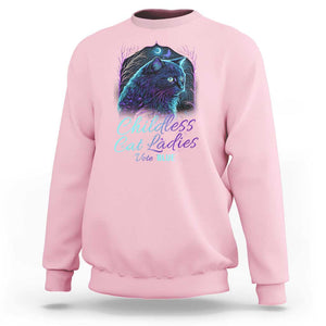 Harris Supporter Sweatshirt Childless Cat Ladies Vote Blue Kamala 2024 TS09 Light Pink Print Your Wear