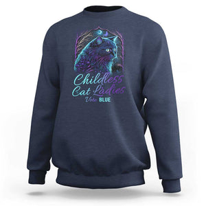 Harris Supporter Sweatshirt Childless Cat Ladies Vote Blue Kamala 2024 TS09 Navy Print Your Wear