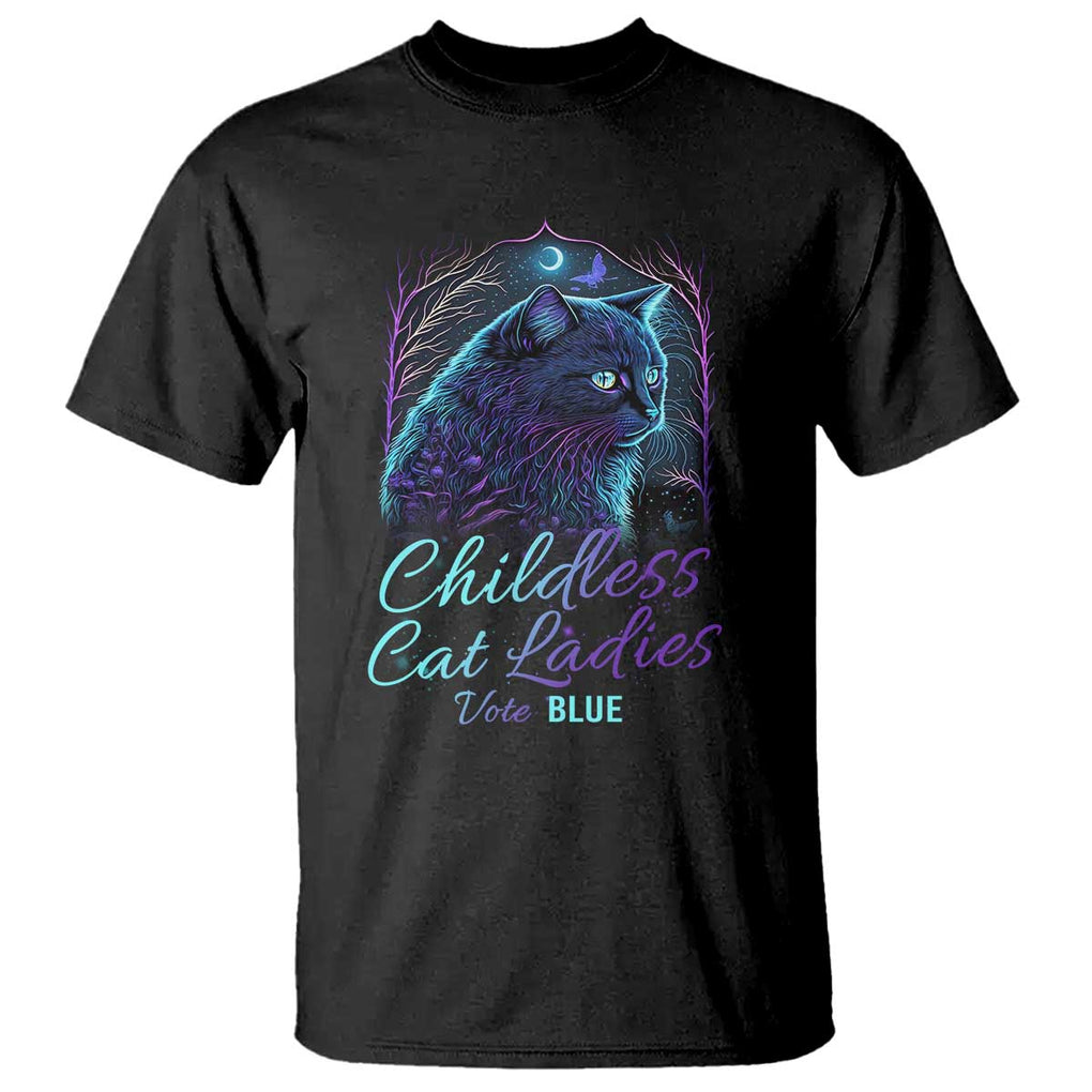 Harris Supporter T Shirt Childless Cat Ladies Vote Blue Kamala 2024 TS09 Black Print Your Wear