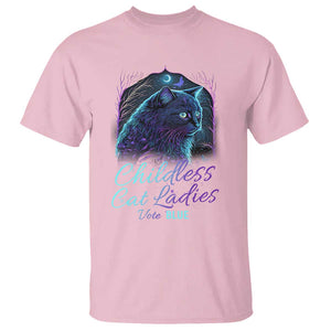 Harris Supporter T Shirt Childless Cat Ladies Vote Blue Kamala 2024 TS09 Light Pink Print Your Wear