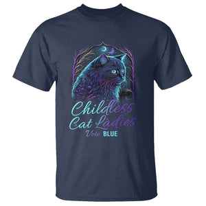 Harris Supporter T Shirt Childless Cat Ladies Vote Blue Kamala 2024 TS09 Navy Print Your Wear