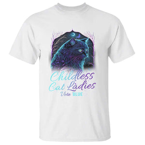 Harris Supporter T Shirt Childless Cat Ladies Vote Blue Kamala 2024 TS09 White Print Your Wear