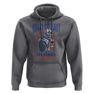 Harris Supporter Hoodie Crazy Cat Lady For Kamala 2024 TS09 Charcoal Print Your Wear