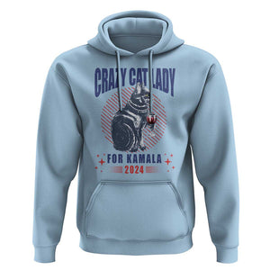 Harris Supporter Hoodie Crazy Cat Lady For Kamala 2024 TS09 Light Blue Print Your Wear