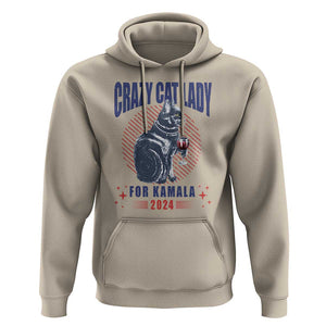 Harris Supporter Hoodie Crazy Cat Lady For Kamala 2024 TS09 Sand Print Your Wear