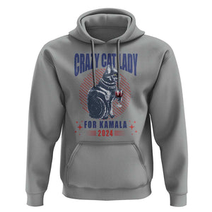 Harris Supporter Hoodie Crazy Cat Lady For Kamala 2024 TS09 Sport Gray Print Your Wear