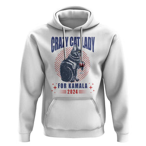 Harris Supporter Hoodie Crazy Cat Lady For Kamala 2024 TS09 White Print Your Wear