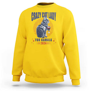 Harris Supporter Sweatshirt Crazy Cat Lady For Kamala 2024 TS09 Daisy Print Your Wear