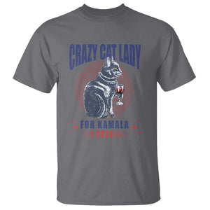 Harris Supporter T Shirt Crazy Cat Lady For Kamala 2024 TS09 Charcoal Print Your Wear