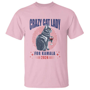 Harris Supporter T Shirt Crazy Cat Lady For Kamala 2024 TS09 Light Pink Print Your Wear