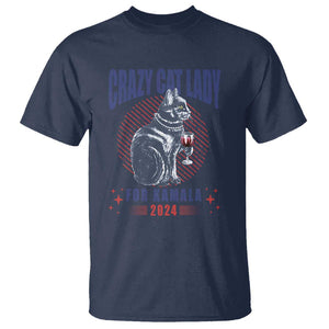 Harris Supporter T Shirt Crazy Cat Lady For Kamala 2024 TS09 Navy Print Your Wear