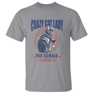 Harris Supporter T Shirt Crazy Cat Lady For Kamala 2024 TS09 Sport Gray Print Your Wear