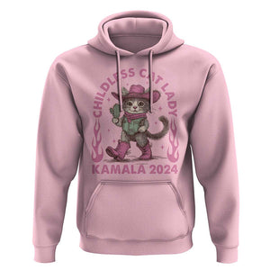 Harris Supporter Hoodie Cowboy Childless Cat Lady Kamala 2024 TS09 Light Pink Print Your Wear