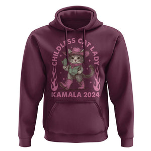 Harris Supporter Hoodie Cowboy Childless Cat Lady Kamala 2024 TS09 Maroon Print Your Wear