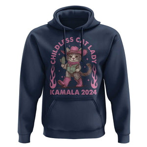 Harris Supporter Hoodie Cowboy Childless Cat Lady Kamala 2024 TS09 Navy Print Your Wear