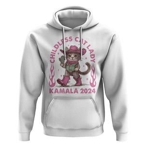 Harris Supporter Hoodie Cowboy Childless Cat Lady Kamala 2024 TS09 White Print Your Wear