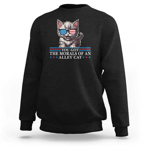 US President Election Debate 2024 Sweatshirt Morals Of An Alley Cat TS09 Black Print Your Wear