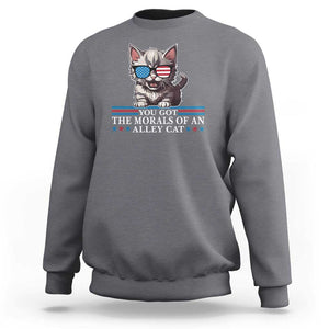 US President Election Debate 2024 Sweatshirt Morals Of An Alley Cat TS09 Charcoal Print Your Wear