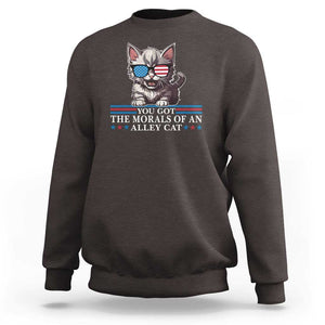 US President Election Debate 2024 Sweatshirt Morals Of An Alley Cat TS09 Dark Chocolate Print Your Wear