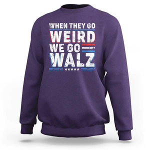 Harris Walz 2024 Sweatshirt When They Go Weird We Go Walz TS09 Purple Print Your Wear