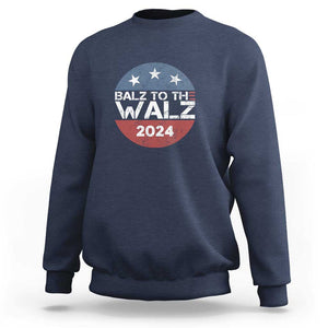 Tim Walz 2024 Sweatshirt Balz To The Walz Kamala Support TS09 Navy Print Your Wear