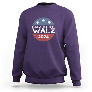 Tim Walz 2024 Sweatshirt Balz To The Walz Kamala Support TS09 Purple Print Your Wear