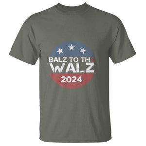 Tim Walz 2024 T Shirt Balz To The Walz Kamala Support TS09 Military Green Print Your Wear