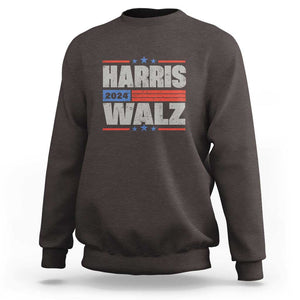 Harris Waltz 2024 Sweatshirt Kamala Support US President Election TS09 Dark Chocolate Print Your Wear