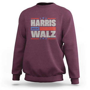 Harris Waltz 2024 Sweatshirt Kamala Support US President Election TS09 Maroon Print Your Wear