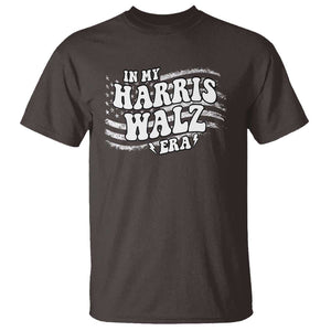 In My Harris Walz Era T Shirt Kamala Support Groovy American Flag TS09 Dark Chocolate Print Your Wear