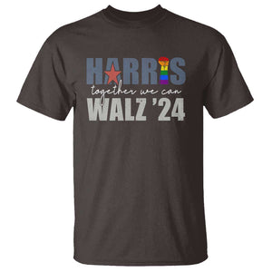 Harris Walz 2024 T Shirt Together We Can LGBTQ Rights TS09 Dark Chocolate Print Your Wear