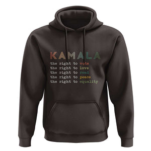 Harris Supporter Hoodie The Right To Vote Love Read Peace Equality Kamala LGBT Support TS09 Dark Chocolate Print Your Wear