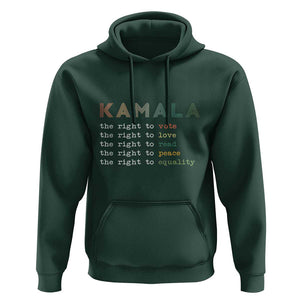 Harris Supporter Hoodie The Right To Vote Love Read Peace Equality Kamala LGBT Support TS09 Dark Forest Green Print Your Wear