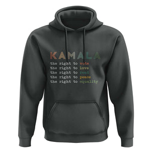 Harris Supporter Hoodie The Right To Vote Love Read Peace Equality Kamala LGBT Support TS09 Dark Heather Print Your Wear