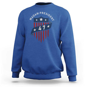 Harris Supporter Sweatshirt Madam President 47 Kamala 2024 TS09 Royal Blue Print Your Wear