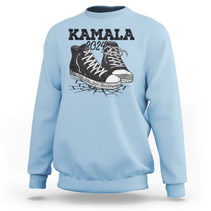 Harris Supporter Sweatshirt Wear Shoes Ladies There's Glass Everywhere Kamala 2024 TS09 Light Blue Print Your Wear