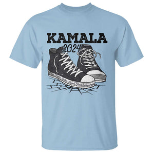 Harris Supporter T Shirt Wear Shoes Ladies There's Glass Everywhere Kamala 2024 TS09 Light Blue Print Your Wear