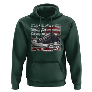 Kamala 2024 Wear Shoes Ladies Hoodie There's Glass Everywhere Harris Supporter TS09 Dark Forest Green Print Your Wear