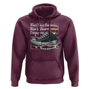 Kamala 2024 Wear Shoes Ladies Hoodie There's Glass Everywhere Harris Supporter TS09 Maroon Print Your Wear