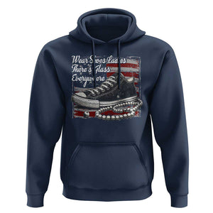 Kamala 2024 Wear Shoes Ladies Hoodie There's Glass Everywhere Harris Supporter TS09 Navy Print Your Wear