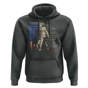 Harris Supporter Hoodie I Stand On Their Shoulders Kamala and Ruby Bridges Retro TS09 Dark Heather Print Your Wear